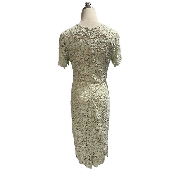 Shoshanna Mint Green‎ Beaux Guipure Lace Knee Length Sheath Dress Sz 4 - Picture 6 of 14